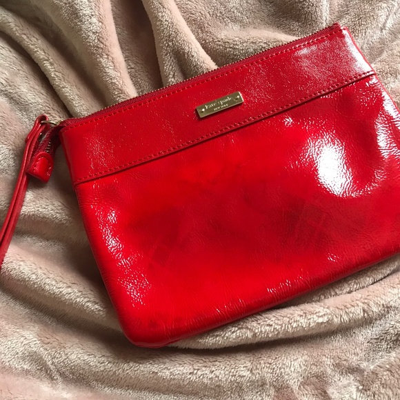 Kate Spade Red Patent Leather Wristlet and Clutch - Picture 2 of 7